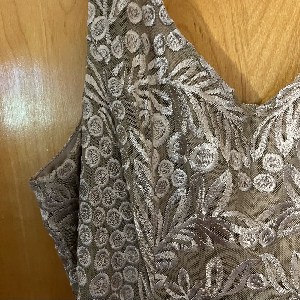 Alex Evenings Tan and Gold Maxi Dress - Picture 3 of 7
